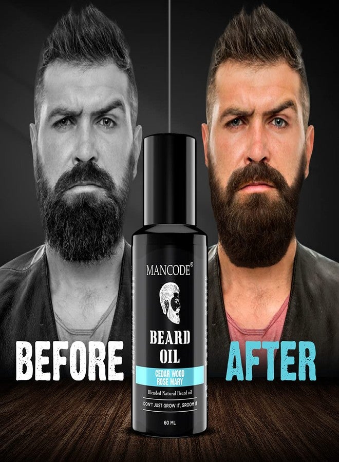 MAN CODE Mancode Beard Growth Oil for Men - 60ml More Beard Growth, With Cedarwood & Rose Mary Natural Oils including Vitamin E, Nourishment & Strengthening, No Harmful Chemicals - Image 4
